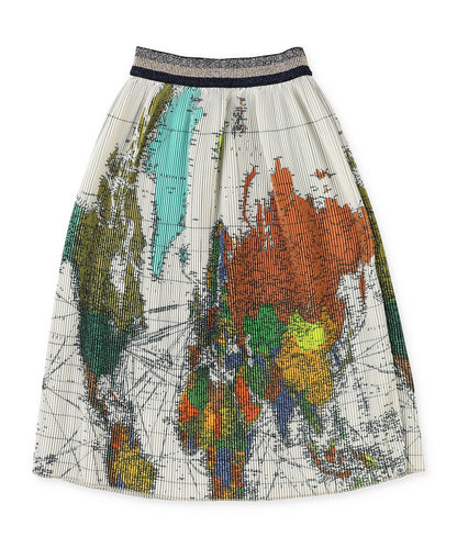 Map Pleats Skirt