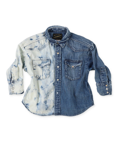 Tulle Collar and Work Denim Shirt Jacket