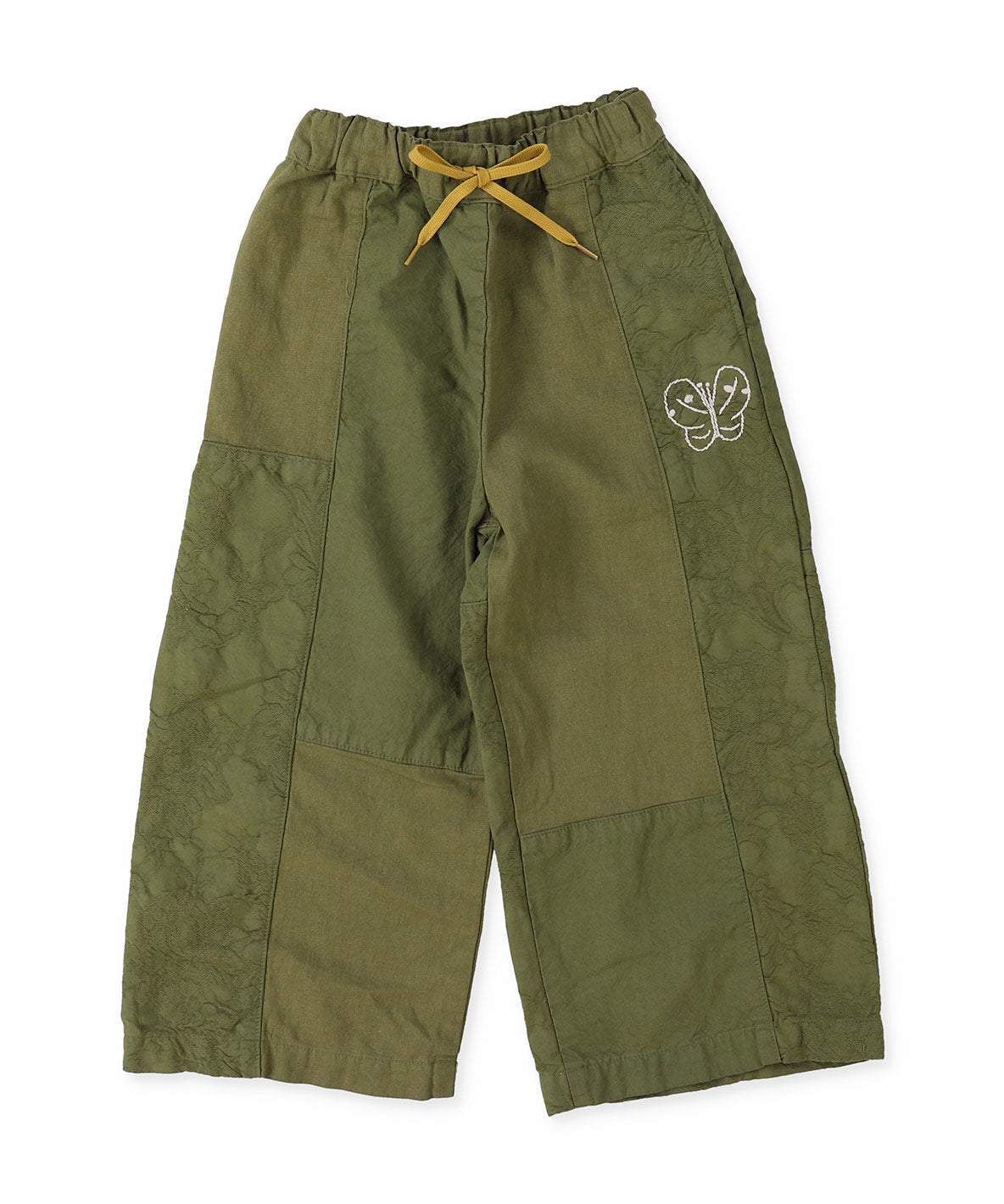 Gobelin Chambray Switching Embroidery Pants