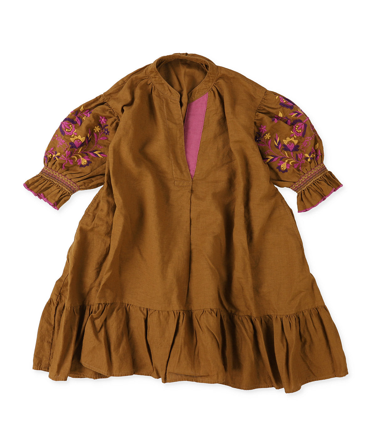 Floral Embroidery Shirt Dress