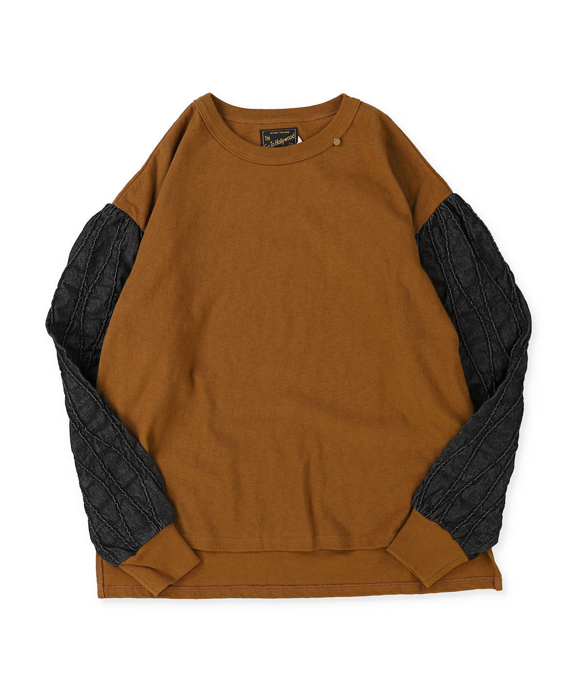 Tuck Denim-sleeve Tee(LADIES)