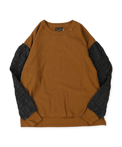 Tuck Denim-sleeve Tee(LADIES)