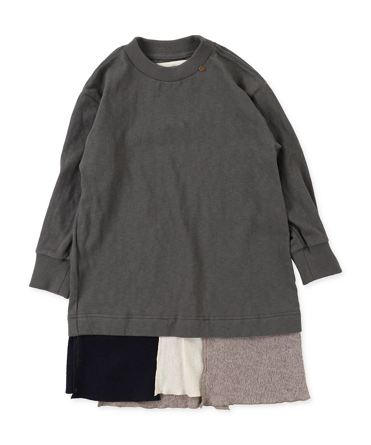 Knit-docking Long Sleeve Mini Dress