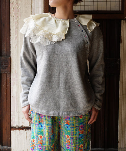 Vintage Fleece Assymetry Sweatshirt(LADIES)