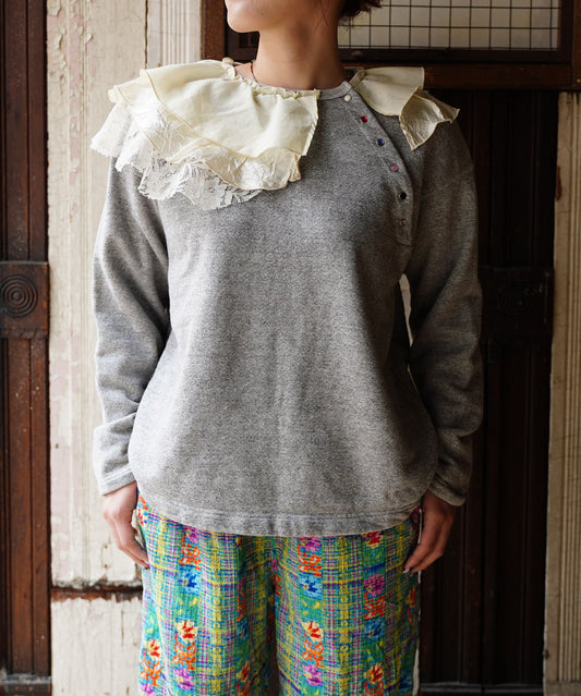 Vintage Fleece Assymetry Sweatshirt(LADIES)