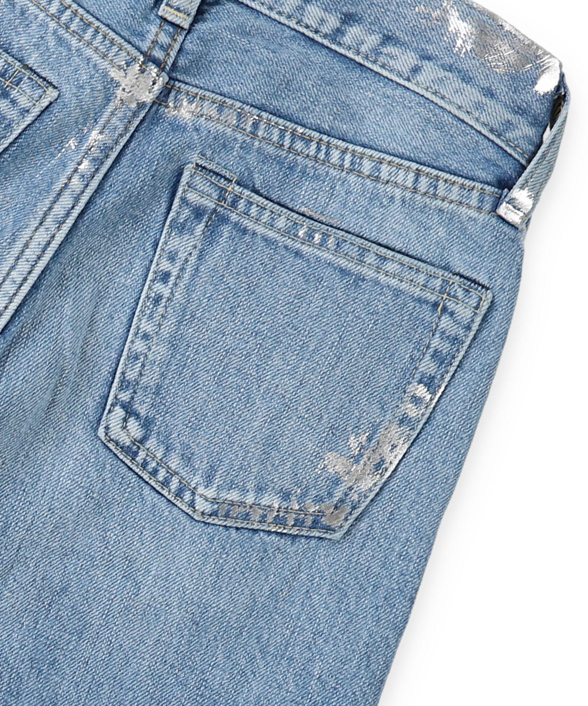 Shiny Denim Loose 5 Pocket Pants