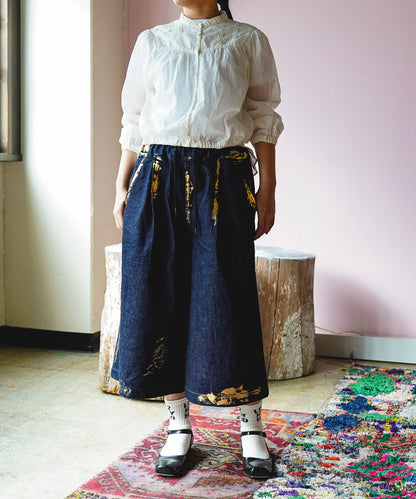 Shiny Denim Jorts(LADIES)