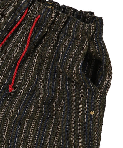 Multi Striped Tuck Easy Pants(LADIES)