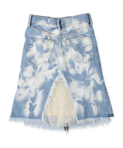 Denim Shiny Lacy Skirt