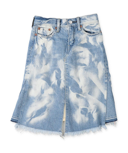 Denim Shiny Lacy Skirt