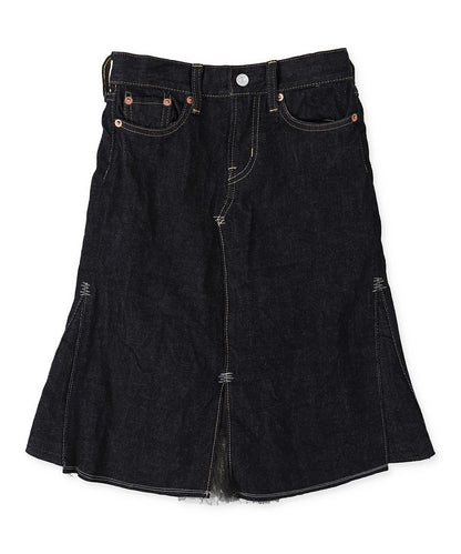 Denim Shiny Lacy Skirt