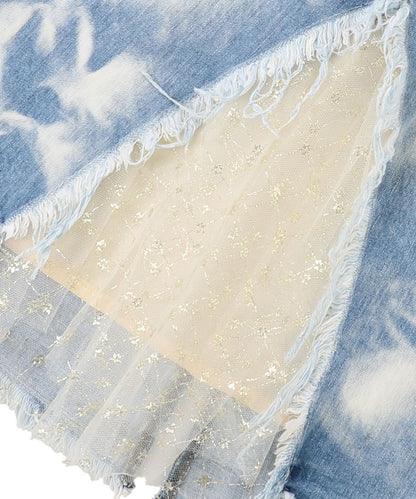 Denim Shiny Lacy Skirt(LADIES)
