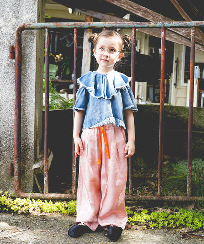 Work Denim Ruffled Blouse