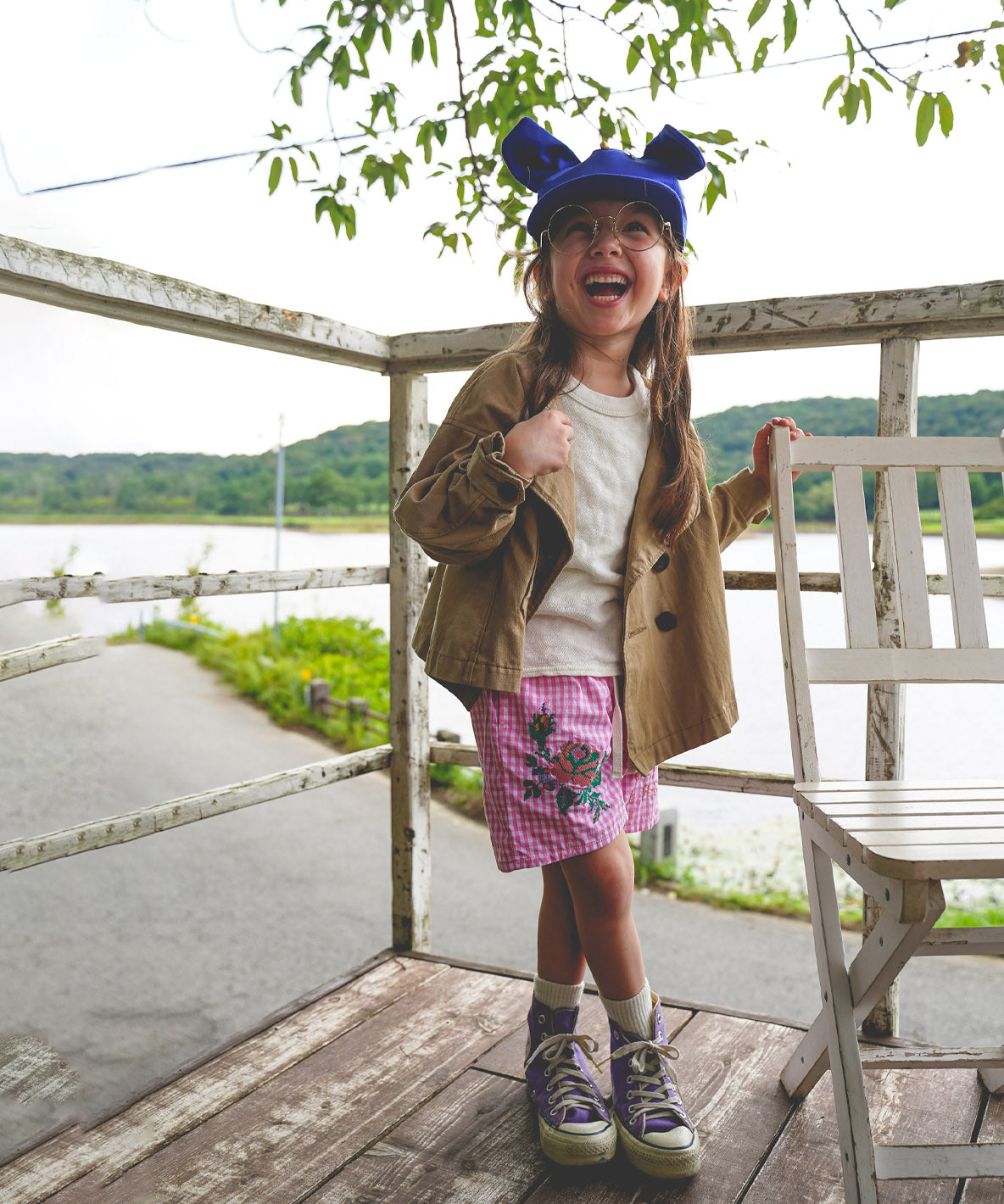 Striped Chino Short Trench Coat