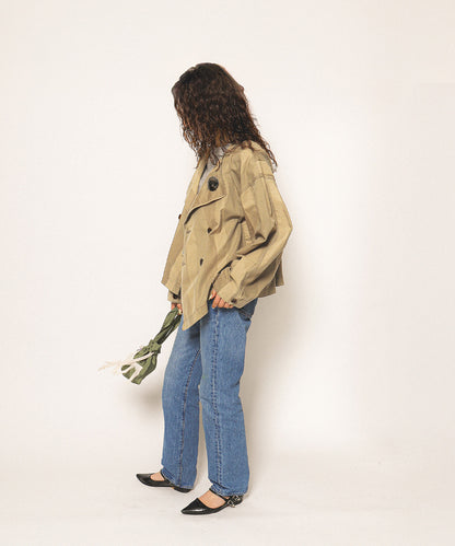 Striped Chino Short Trench Coat(LADIES)