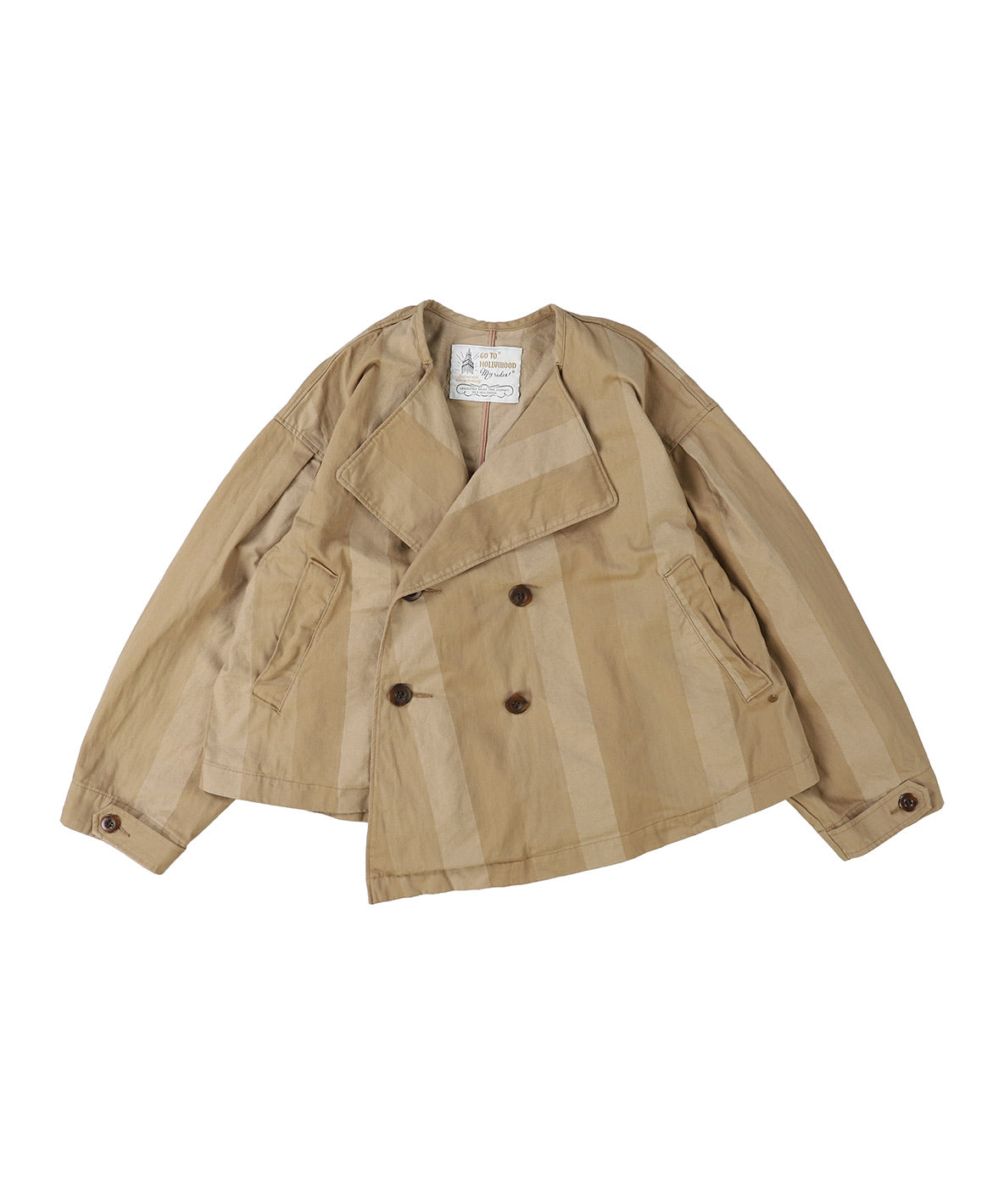 Striped Chino Short Trench Coat(LADIES)
