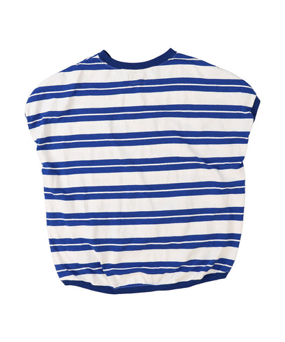 Striped Button Sleeveless Tee(LADIES)