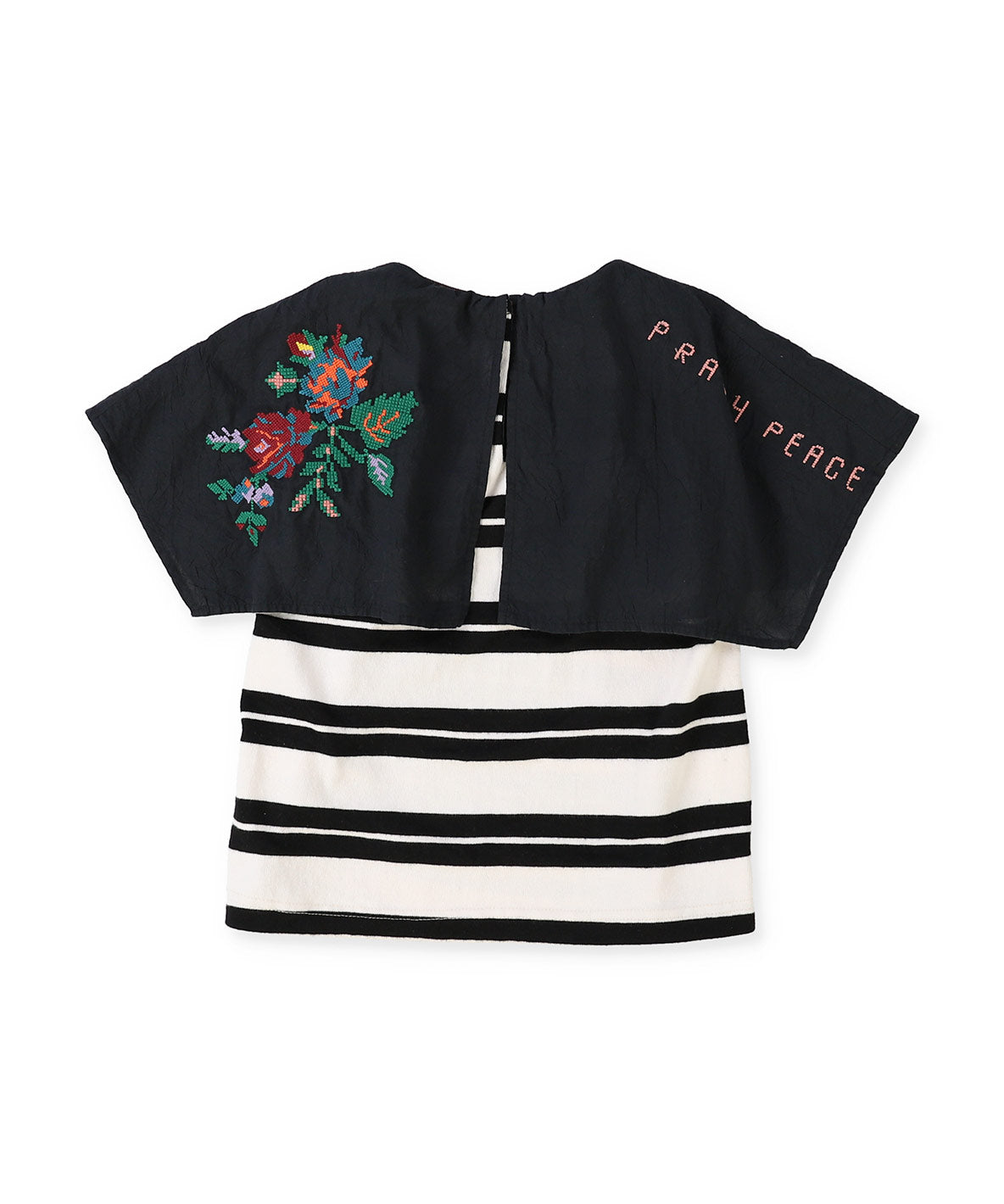 Striped Collar Sleeveless Tee