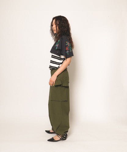 Striped Collar Sleeveless Tee(LADIES)