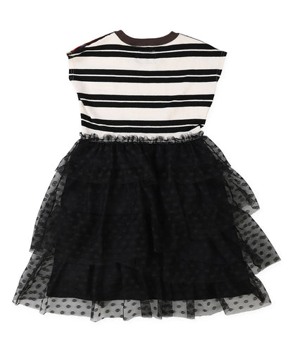 Striped Cotton Jersey Tiered Docking Dress