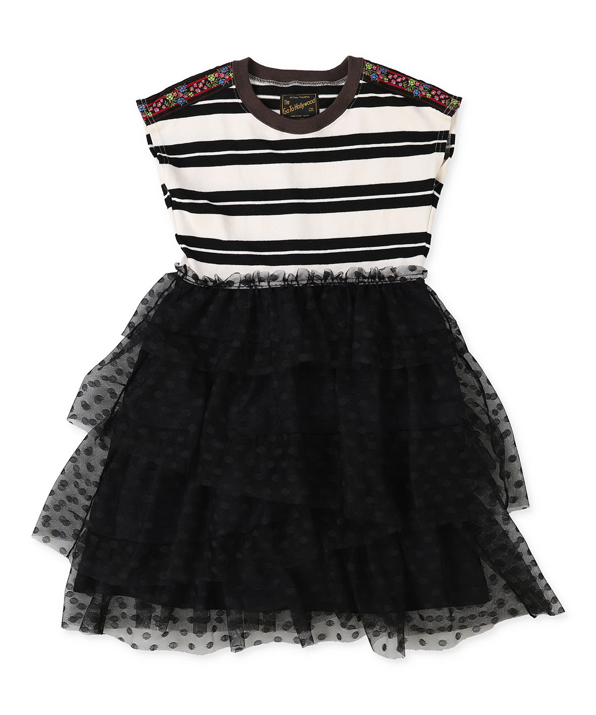 Striped Cotton Jersey Tiered Docking Dress