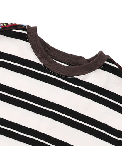 Striped Cotton Jersey Tiered Docking Dress(LADIES)