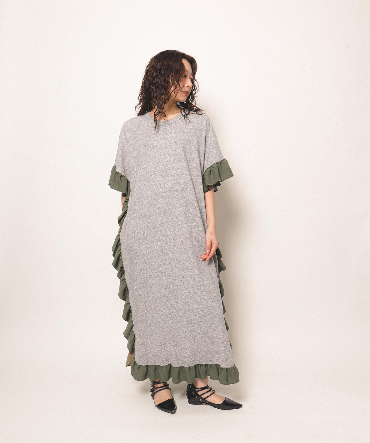 Cotton Jersey Ruffled Dress(LADIES)