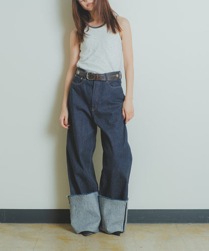 Denim Rolled-up Pants(LADIES)