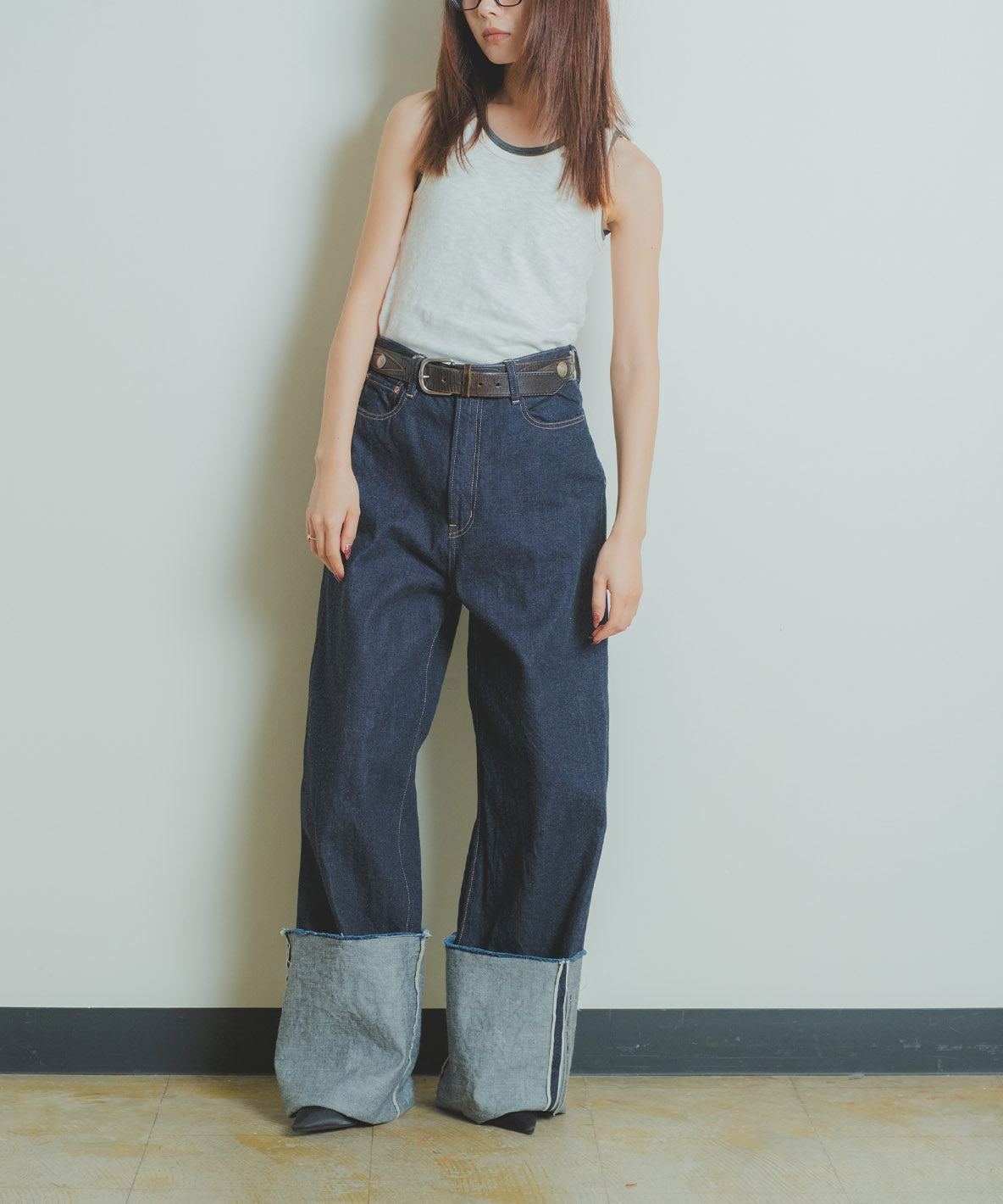 Denim Rolled-up Pants(LADIES)