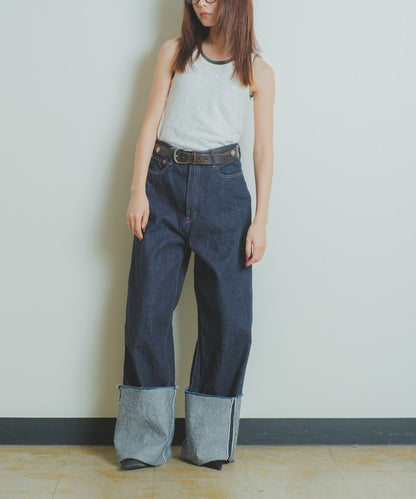 Denim Rolled-up Pants(LADIES)