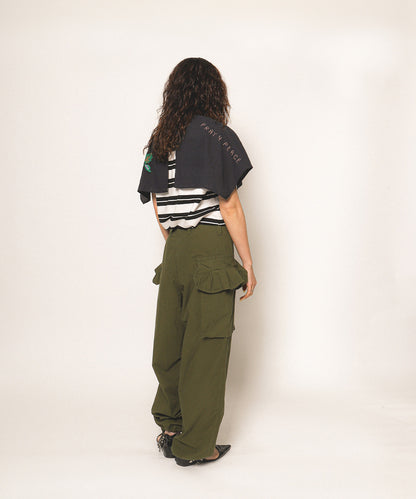 Ruffled Flap Pocket Weather Cloth Pants(LADIES)