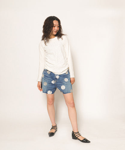 Denim Sparkle Dot Shorts(LADIES)