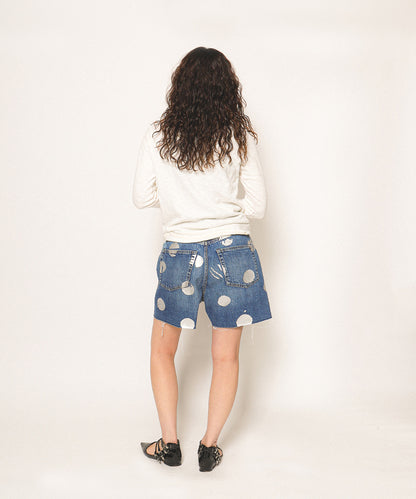 Denim Sparkle Dot Shorts(LADIES)