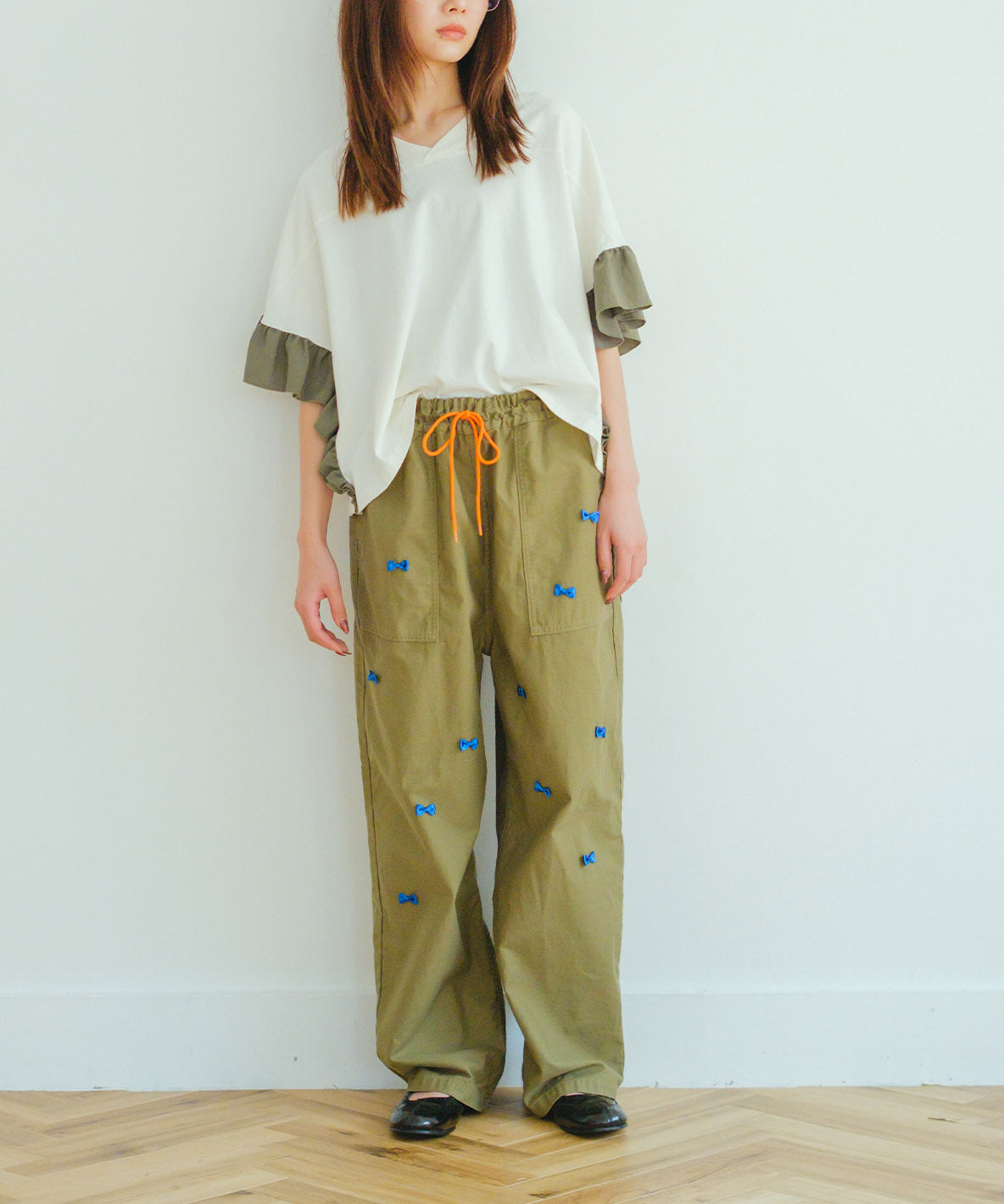 Backsatin Many Ribbon Pants(LADIES)