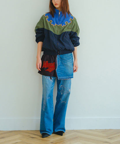 Denim Docking Design Skirt(LADIES)