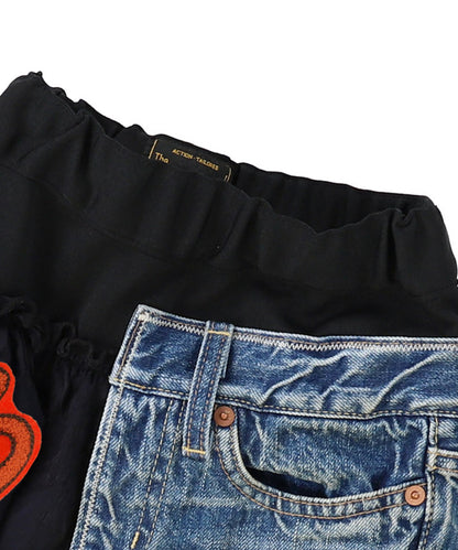 Denim Docking Design Skirt(LADIES)