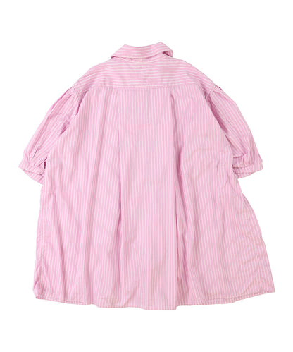 Typewriter Cloth Switched Design Shirt Dress(LADIES)