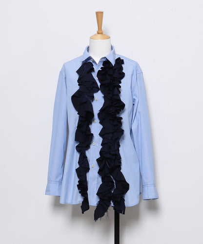 Striped Ruffle Shirt(LADIES)