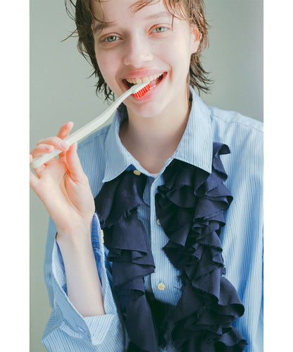 Striped Ruffle Shirt(LADIES)