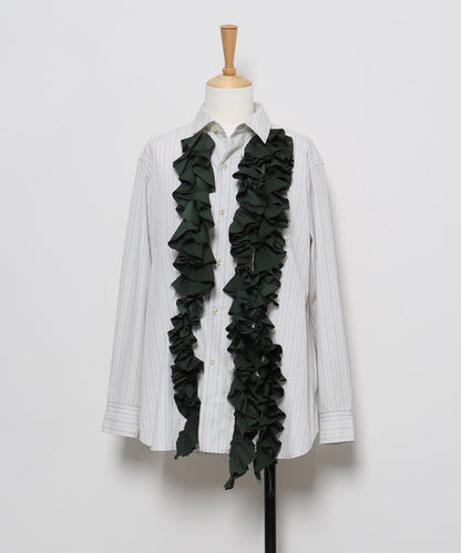 Striped Ruffle Shirt(LADIES)