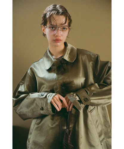 Flower Balmacaan Coat(LADIES)