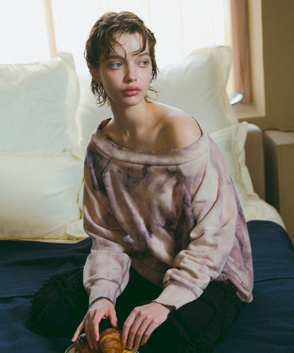 Vintage Pile Loose Neckline Pullover(LADIES)