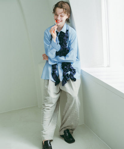 Floral Damaged Sweatpants(LADIES)