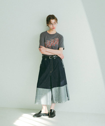 Denim Roll Up Sparkle Jorts(LADIES)