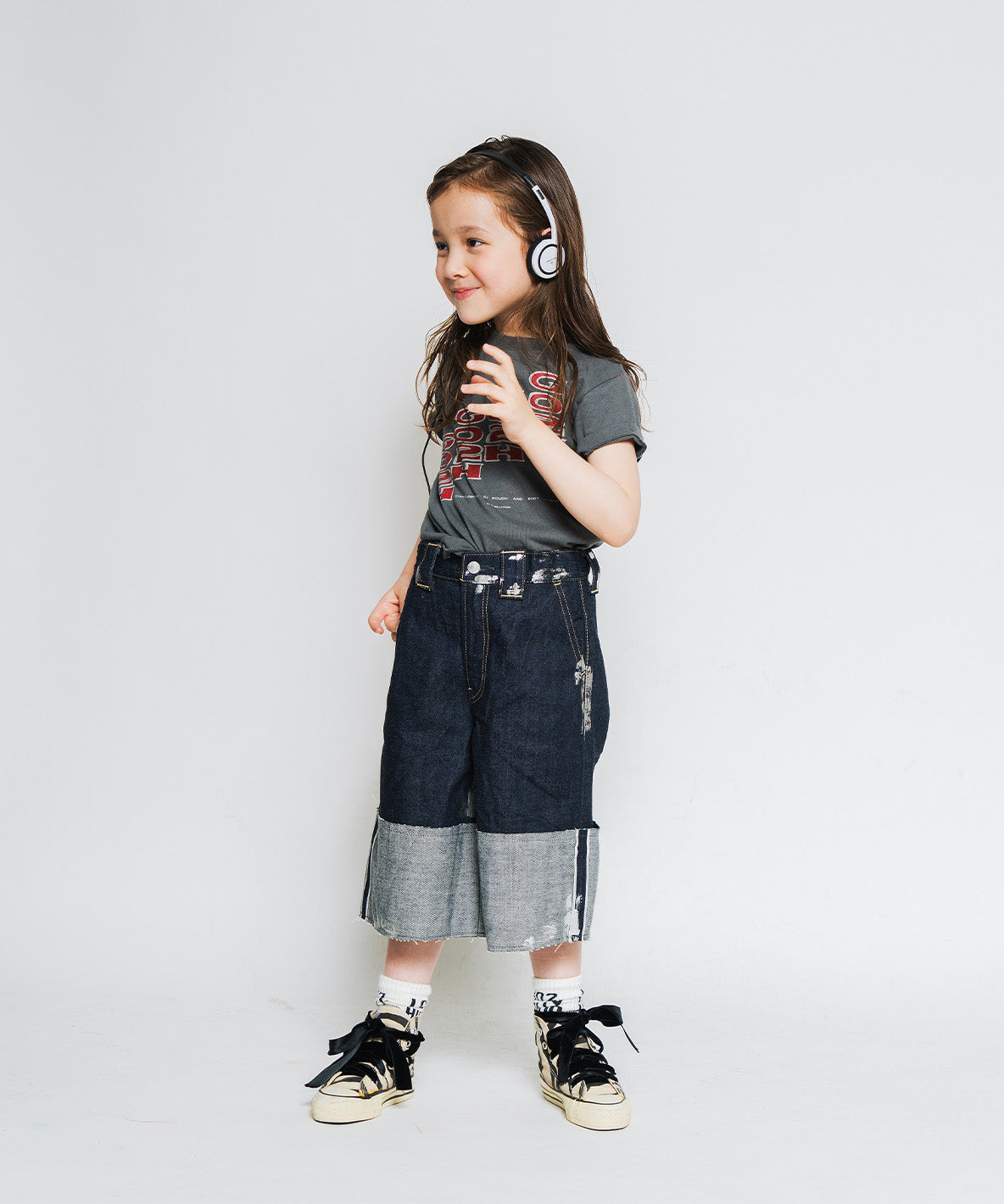 Denim Roll Up Sparkle Jorts