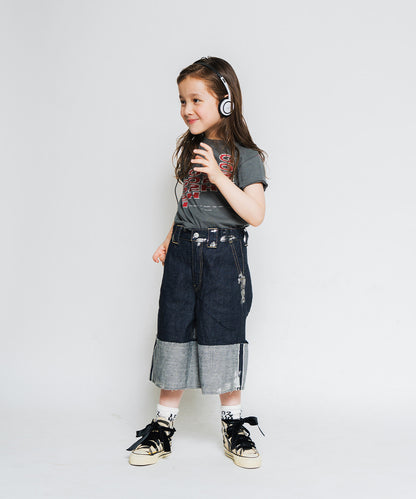 Denim Roll Up Sparkle Jorts