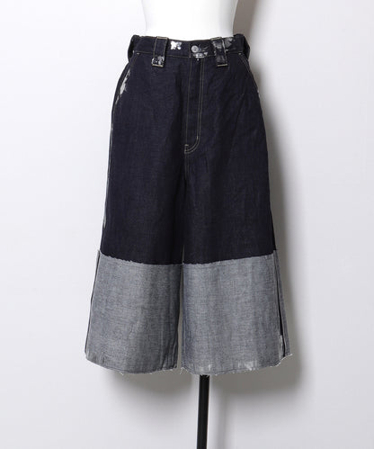 Denim Roll Up Sparkle Jorts(LADIES)