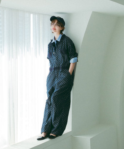 Polca Dot Denim Work Overalls(LADIES)