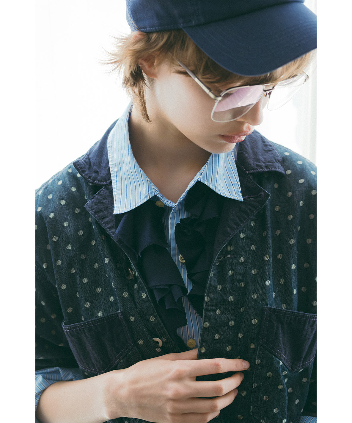 Polca Dot Denim Work Overalls(LADIES)