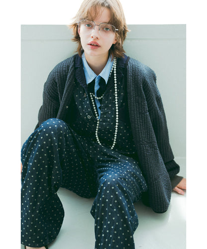 Polca Dot Denim Work Overalls(LADIES)